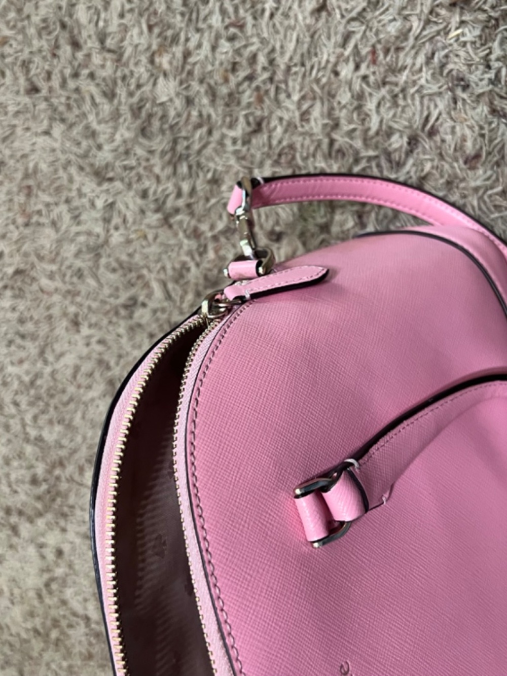 Kate Spade Pink Dome Satchel Crossbody Saffiano Leather Cute Everyday Bag - Picture 6 of 6